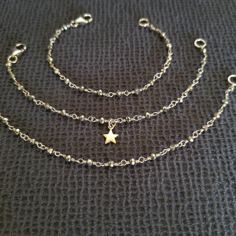 ✨️HP✨️ Dainty Gold💛 Pyrite Bracelet Trio3️⃣ - NWOT